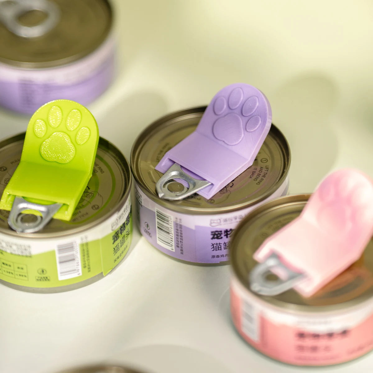 Cute Cat Paw Pet Food Can Opener – 3D Portable Feeding Spoon & Lid Opener
